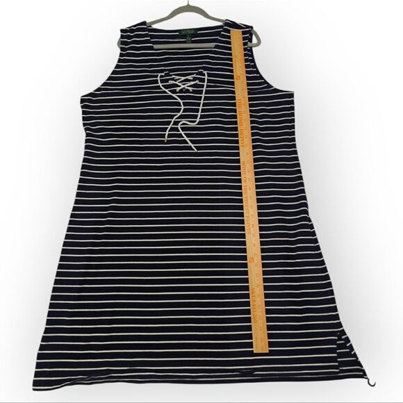 Ralph Lauren Navy Striped Dress plus size 3X - Picture 4 of 7